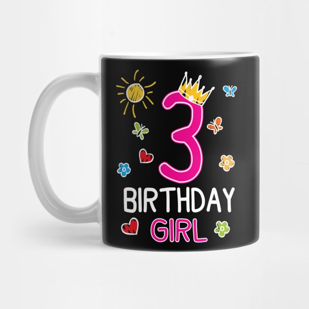 Kids 3rd Birthday Girl Crown Princess by printedartings